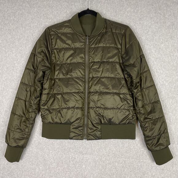 Lululemon Jacket Womens 8 Dark Olive Non-Stop Bomber Reversible - Picture 2 of 10